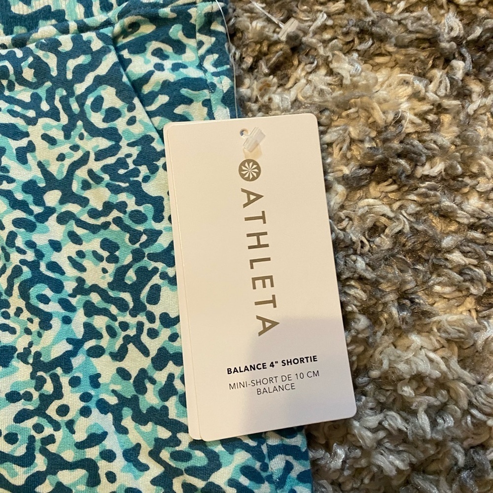 Athleta Balance 4 Inch Elastic Drawstring Breathable Soft Blue Shorts S - Picture 4 of 8